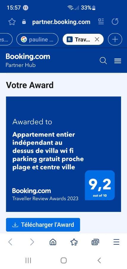 Appartement entier indépendant au dessus de villa wi fi parking gratuit proche plage et centre ville Sanary-sur-Mer Exterior foto